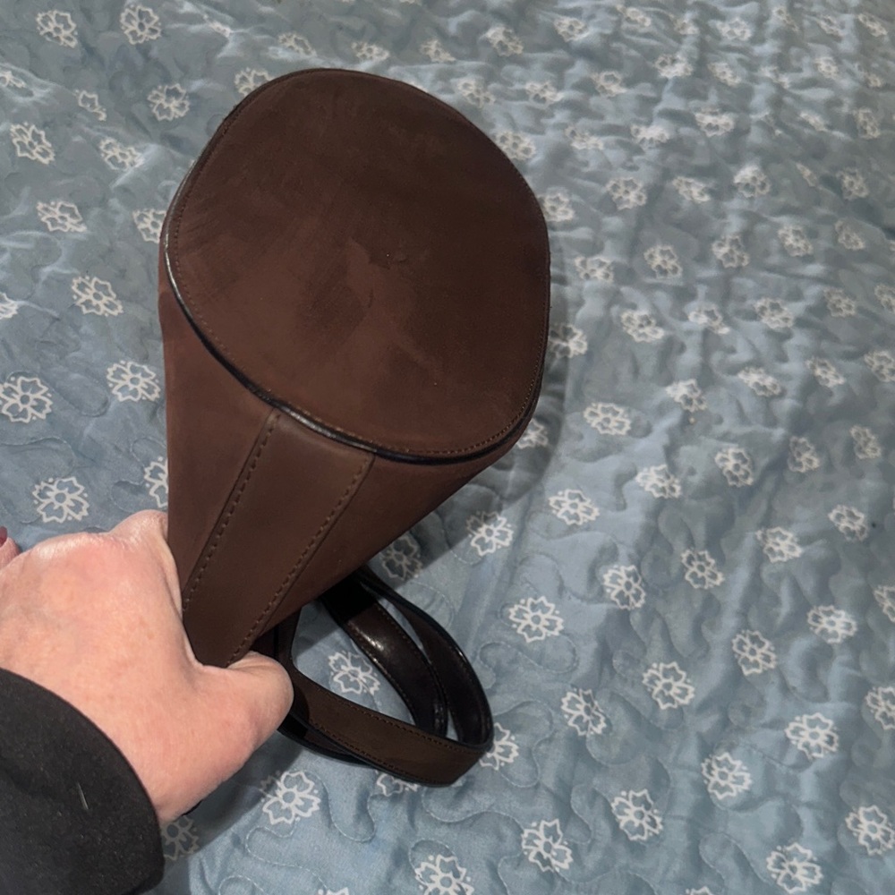 BVLGARI Women’s Brown Suede Leather Top-Handle Bag - Picture 9 of 10